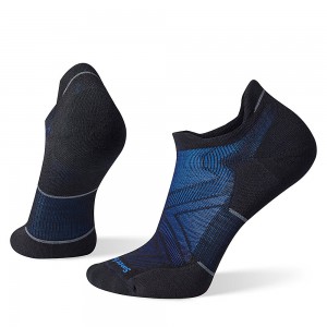 Black Altra SMARTWOOL RUN TARGETED CUSHION LOW ANKLE Men's Socks | Australia AL9673L35