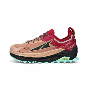 Brown / Red Altra OLYMPUS 5 Women's Trail Running Shoes | Australia AL0496P15