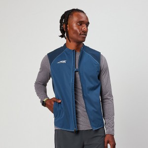 Navy Altra TRAIL WIND VEST Men's Jackets | Australia AL1957T18