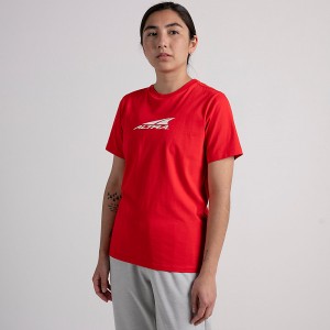 Red Altra EVERYDAY RECYCLED TEE Women's T-Shirt | Australia AL0618G57