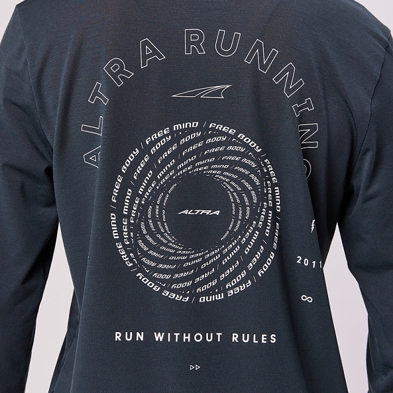 Black Altra EVERYDAY PERFORMANCE LONG SLEEVE Women's T-Shirt | Australia AL1590M13