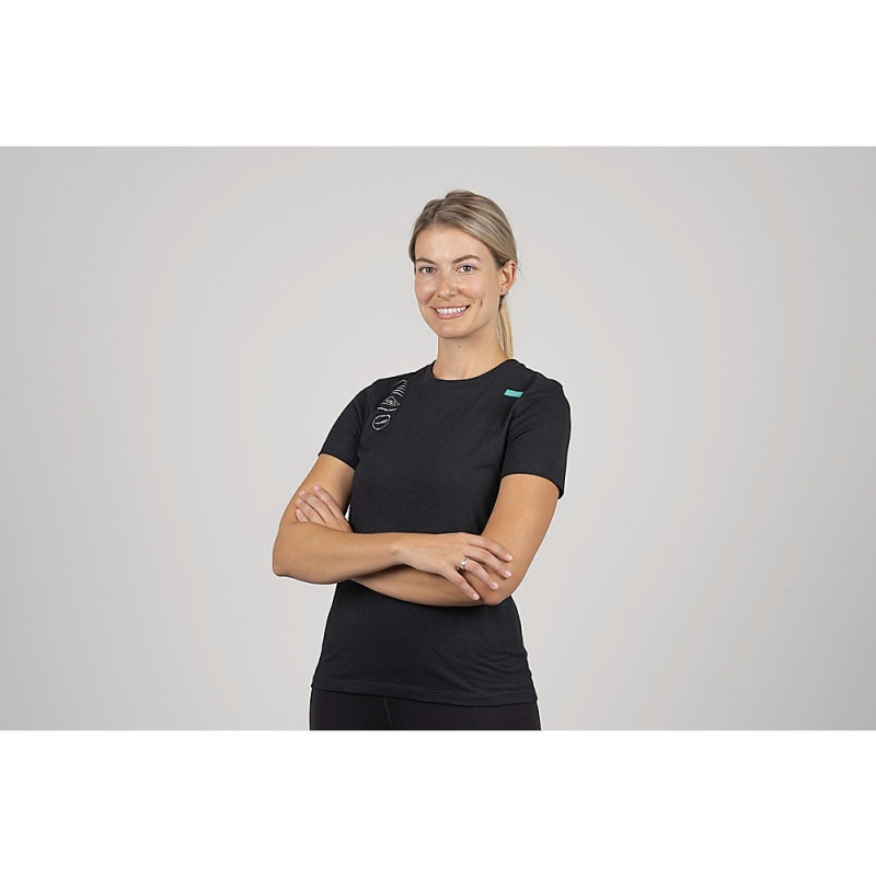 Black Altra LEGEND SHORT SLEEVE Women's T-Shirt | Australia AL7836U52