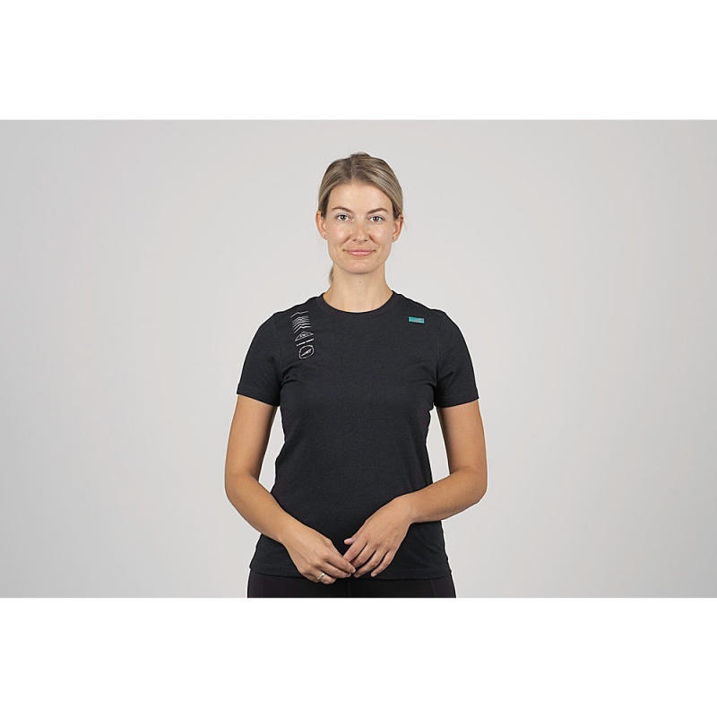 Black Altra LEGEND SHORT SLEEVE Women\'s T-Shirt | Australia AL7836U52