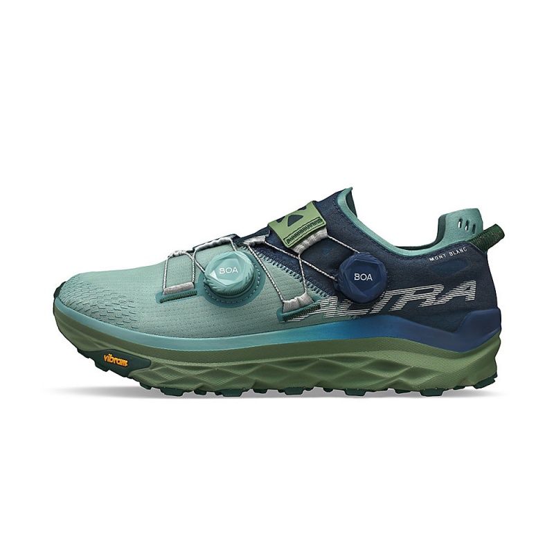 Blue / Green Altra MONT BLANC BOA Men\'s Trail Running Shoes | Australia AL7840P13