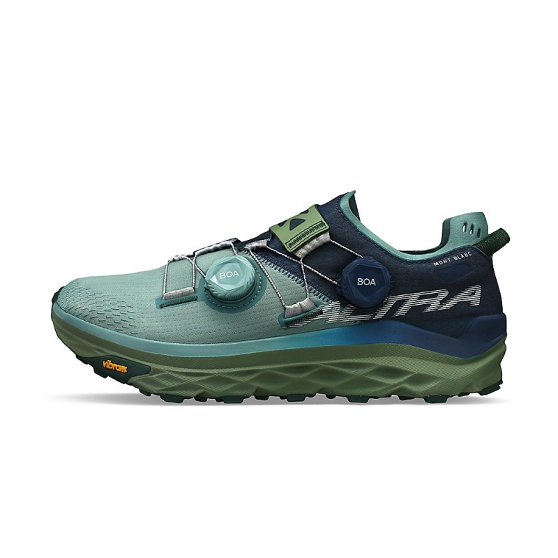 Blue / Green Altra MONT BLANC BOA Women\'s Trail Running Shoes | Australia AL6501U94