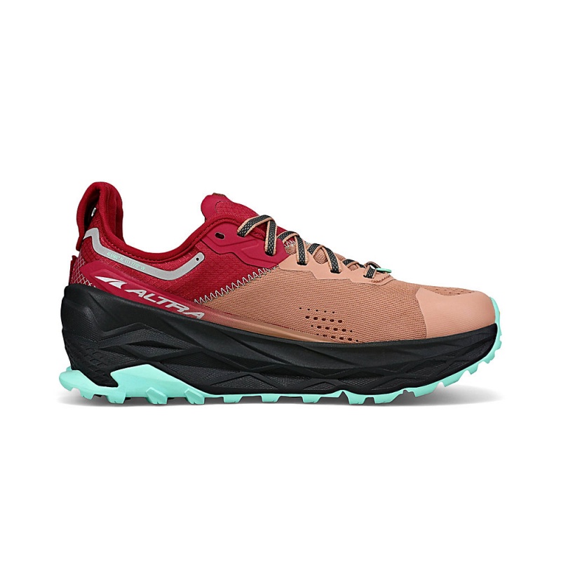 Brown / Red Altra OLYMPUS 5 Women's Trail Running Shoes | Australia AL0496P15