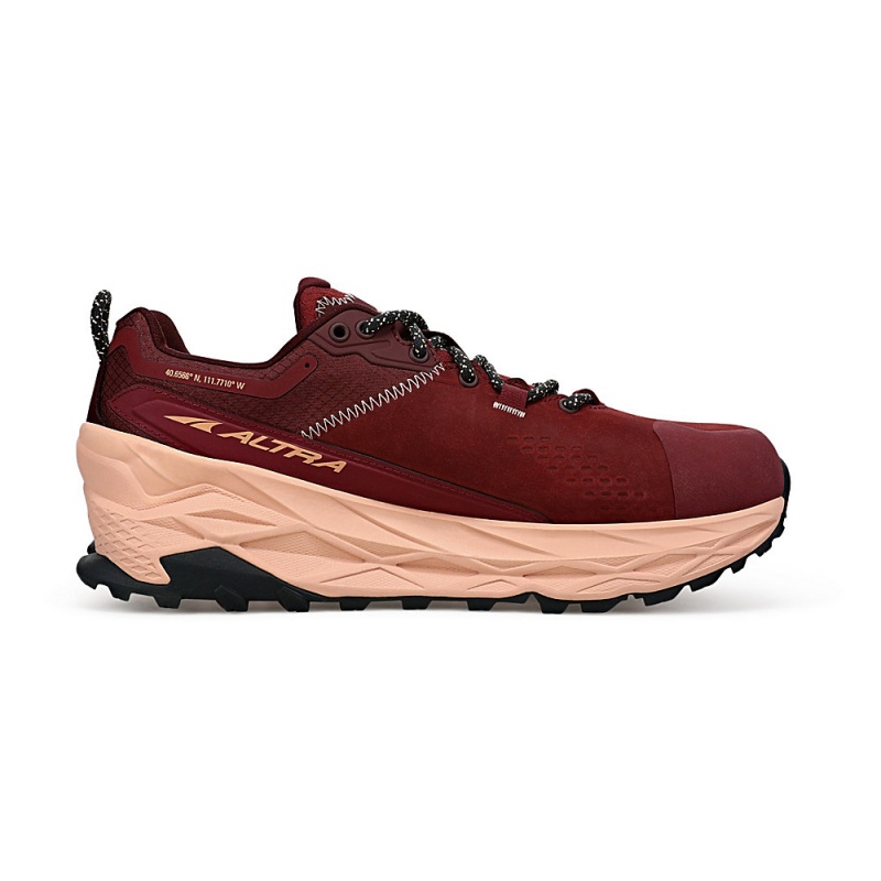 Burgundy Altra OLYMPUS 5 HIKE LOW GTX Women's Trail Running Shoes | Australia AL2194Z38