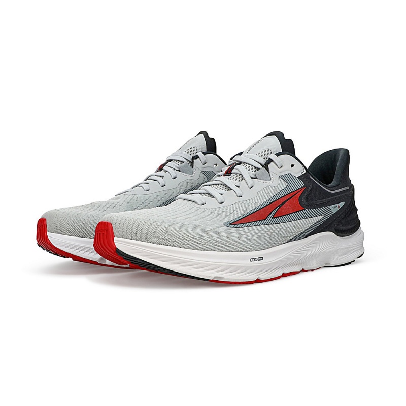 Gray / Red Altra TORIN 6 Men's Road Running Shoes | Australia AL1753N34