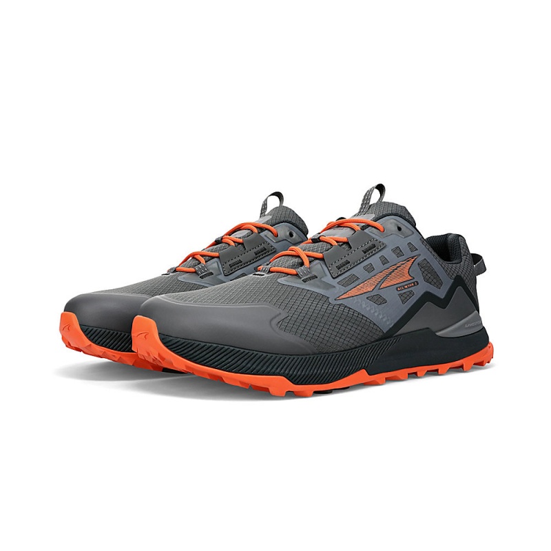 Grey / Orange Altra LONE PEAK ALL-WTHR LOW 2 Men's Hiking Shoes | Australia AL2498X57