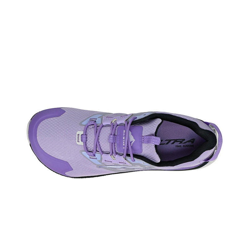 Grey / Purple Altra LONE PEAK ALL-WTHR LOW 2 Women's Trail Running Shoes | Australia AL7895W97