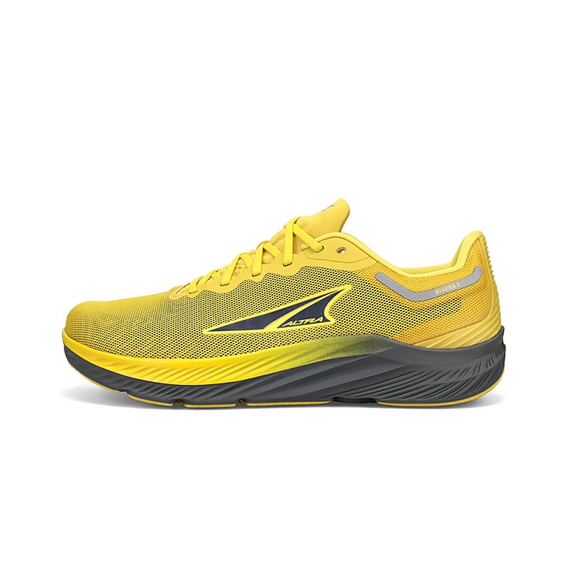 Grey / Yellow Altra RIVERA 3 Men\'s Road Running Shoes | Australia AL0948D97