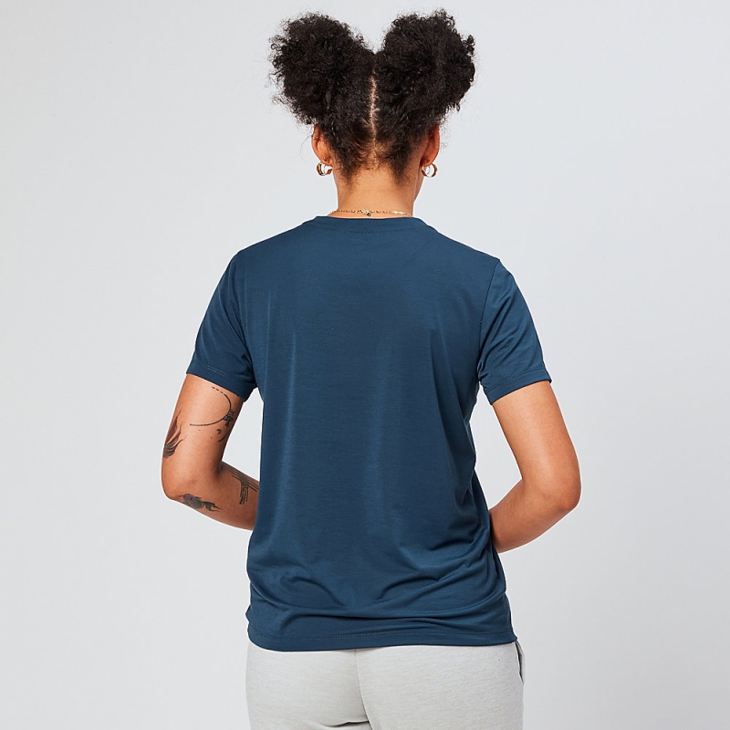 Navy Altra EVERYDAY PERFORMANCE SHORT SLEEVE Women's T-Shirt | Australia AL2018C72