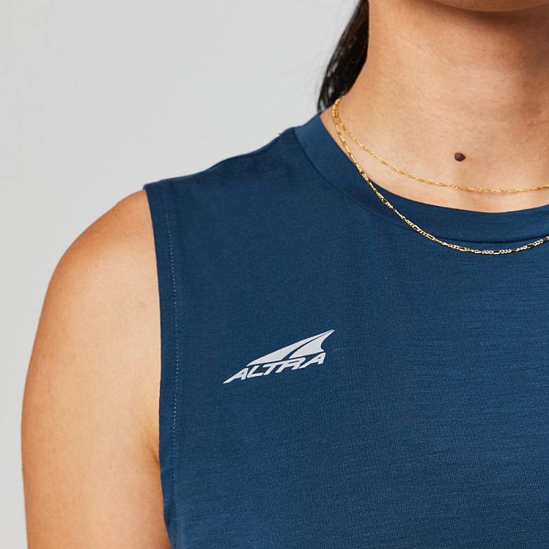 Navy Altra TRAIL Women's Tank Top | Australia AL7136K51