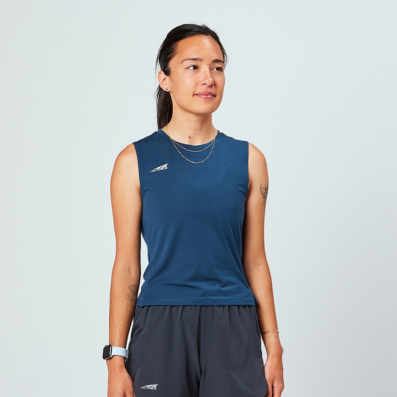 Navy Altra TRAIL Women\'s Tank Top | Australia AL7136K51