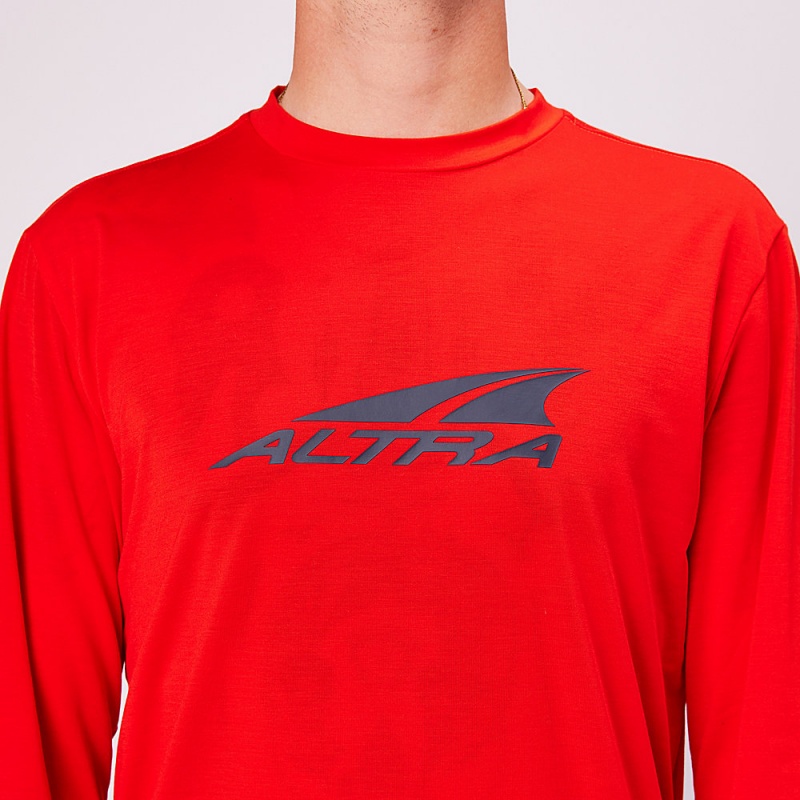 Red Altra EVERYDAY PERFORMANCE LONG SLEEVE Men's T-Shirt | Australia AL7389T49