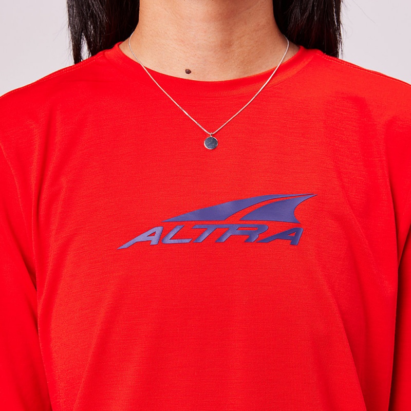 Red Altra EVERYDAY PERFORMANCE LONG SLEEVE Women's T-Shirt | Australia AL1372B30