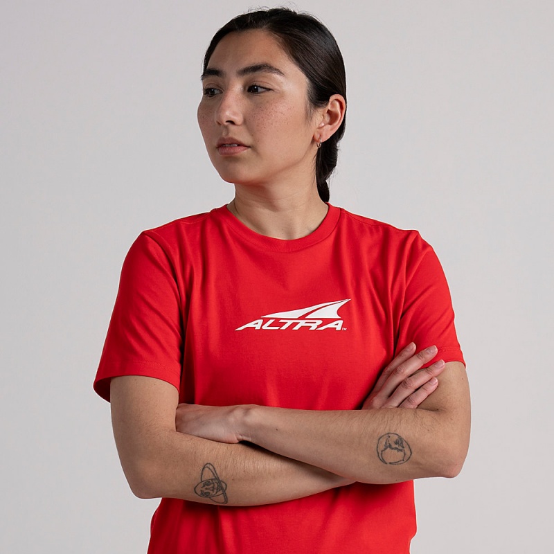 Red Altra EVERYDAY RECYCLED TEE Women's T-Shirt | Australia AL0618G57