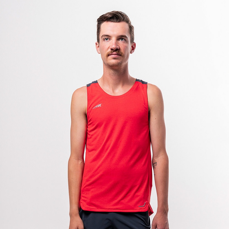 Red Altra VANISH Men\'s Tank Top | Australia AL8475G92