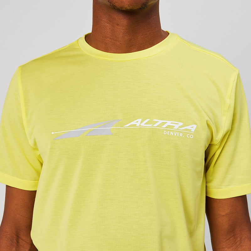 Yellow Altra EVERYDAY PERFORMANCE SHORT SLEEVE Men's T-Shirt | Australia AL6314G60